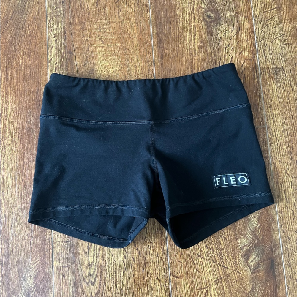 Fleo black spandex shorts, size medium